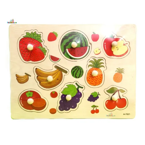 Picture of Matching Puzzle Wooden Pin Board - Fruits - A-7021