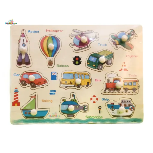 Picture of Matching Puzzle Wooden Pin Board - Vehicle A-3021