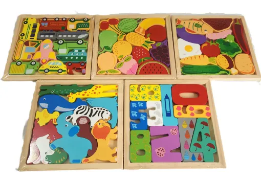 Picture of Wooden 3D Cartoon Block Puzzle