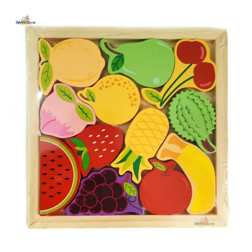 Picture of Wooden 3D Cartoon Block Puzzle - Fruits