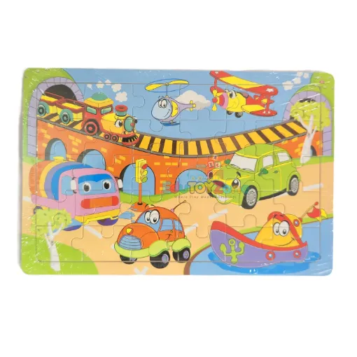 Picture of Wooden Colorful Jigsaw Puzzle - Transport