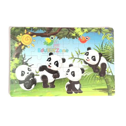 Picture of Wooden Colorful Jigsaw Puzzle - Panda