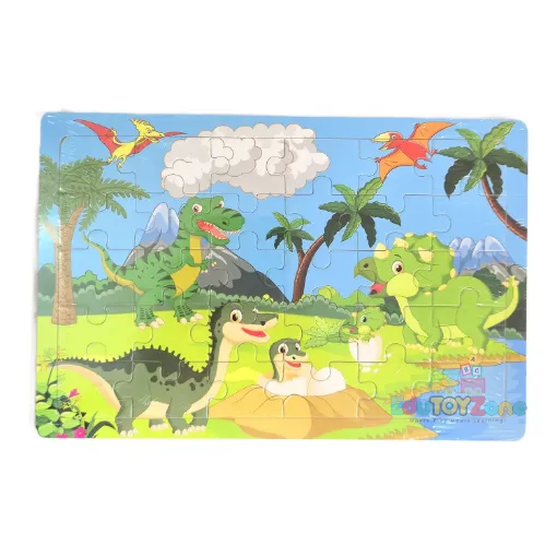 Picture of Wooden Colorful Jigsaw Puzzle - Dinosaur