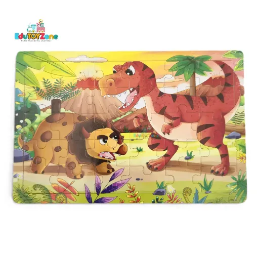 Picture of Wooden Colorful Jigsaw Puzzle - Dinosaur Large
