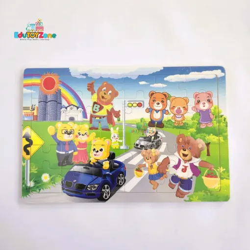 Picture of Wooden Colorful Jigsaw Puzzle - Kids Fun