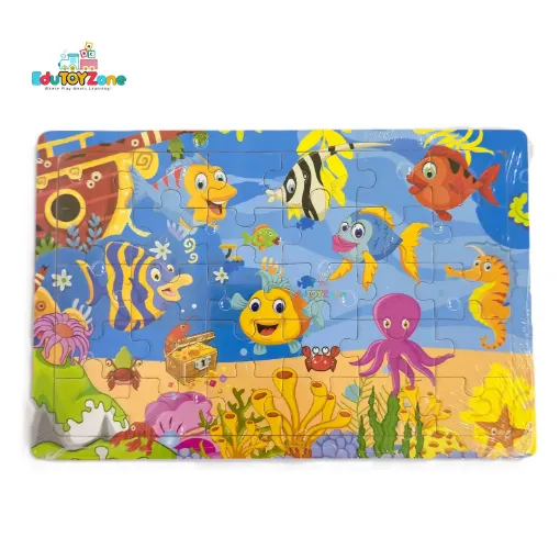 Picture of Wooden Colorful Jigsaw Puzzle - Sea world