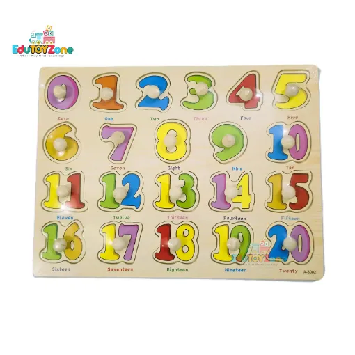 Picture of Matching Puzzle Wooden Pin Board - Number 123 - A - 3002