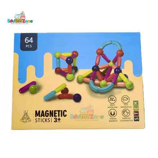 Picture of Magnetic Construction STEM Set 64 Pieces