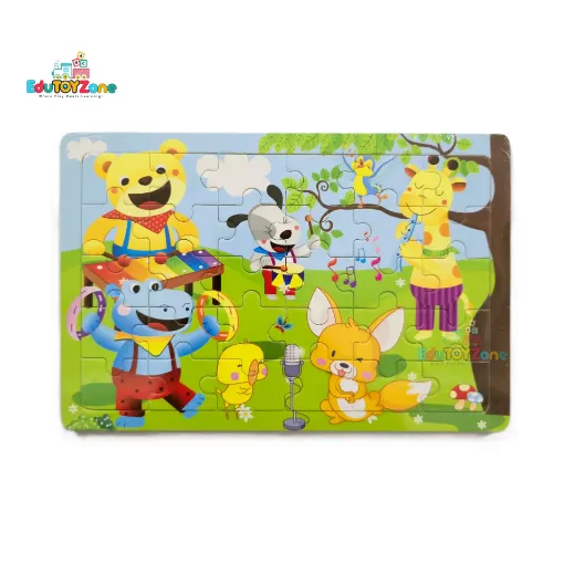 Picture of Wooden Colorful Jigsaw Puzzle - Animal Music