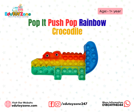 Picture of Pop It Push Pop Rainbow Crocodile