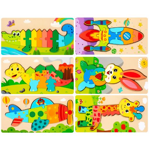 Picture of Wooden Colorful Puzzle Board