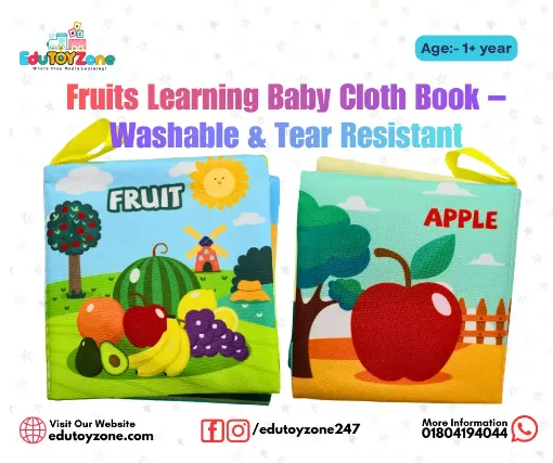 Picture of Fruits Learning Baby Cloth Book – Washable & Tear Resistant