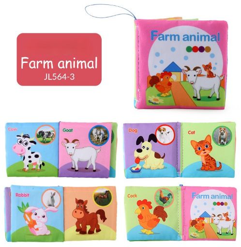 Picture of Farm Animals Learning Baby Cloth Book – Washable & Tear Resistant - JL564-3