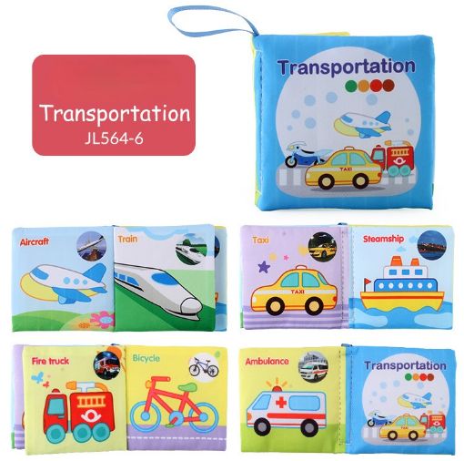 Picture of Vehicles Learning Baby Cloth Book – Washable & Tear Resistant - JL564-6