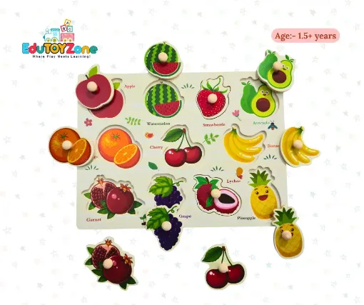 Picture of Matching Puzzle Wooden Pin Board - Fruits - Y-001