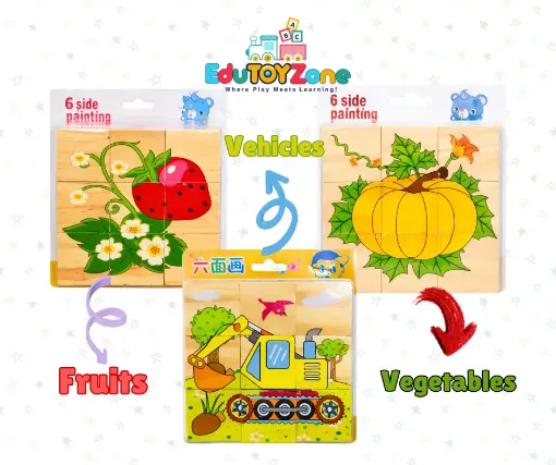 Picture of Wooden 9 Blocks Six Sides Puzzle
