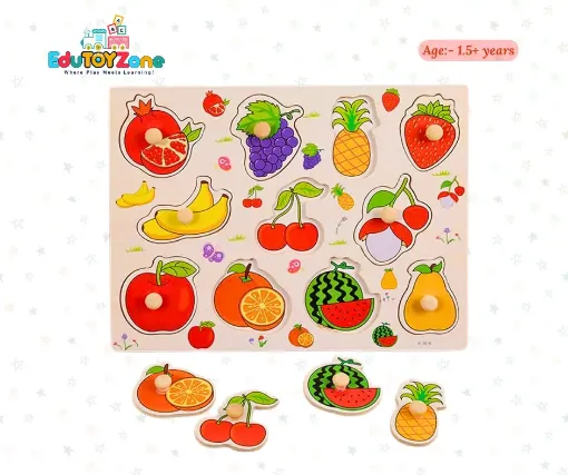 Picture of Matching Puzzle Wooden Pin Board - Fruits - A-3016