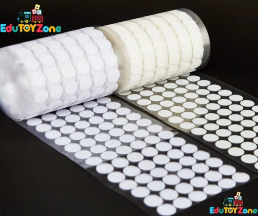 Picture of 60 Pairs x 15 mm Round Self-adhesive Velcro Transparent Hook and Loop Velcro Dot Fasteners (White)
