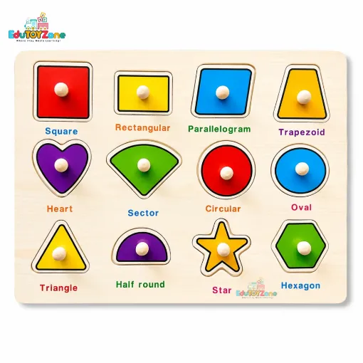 Picture of Matching Puzzle Wooden Pin Board - Shapes - MTF 029
