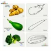 Picture of Bangla English written vegetable  Flash Card
