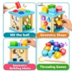 Picture of Four in One Wooden Hammering, Lacing, Shape Sorting & Building Box