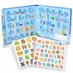 Magnetic Alphabet Letters Set – Uppercase & Lowercase 78 Pcs featuring an open alphabet learning book with A to Z letters, animal illustrations and colorful magnetic uppercase and lowercase letter pieces.