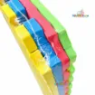 EVA Puzzle Mats for Kids close-up showing thick, colorful foam layers, textured surface and interlocking puzzle edges in green, red, blue and yellow.